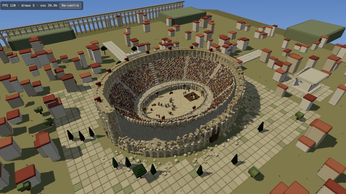 Official K3 case still: voxel colosseum interactive scene